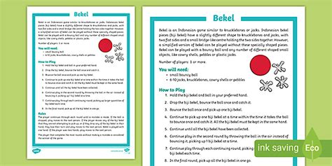 Indonesian Games: Bekel Instructions (teacher made) - Twinkl