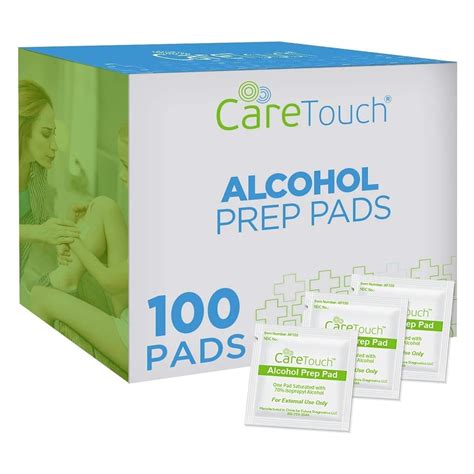 Care Touch 100 Pack Alcohol Wipes Individually Wrapped Alcohol Prep ...