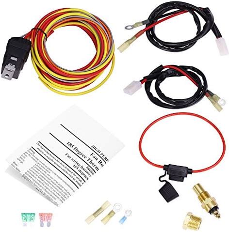 Dual Electric Cooling Fan Wire Harness Kit 185 On 165 Off Thermostat 50 ...