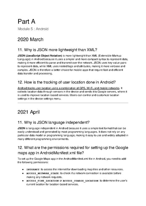 Mobile App Development for Android: JSON, Location, and Maps - Studocu