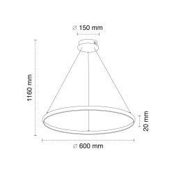 Lámpara de techo Tiamis 52W LED 3000K dorado