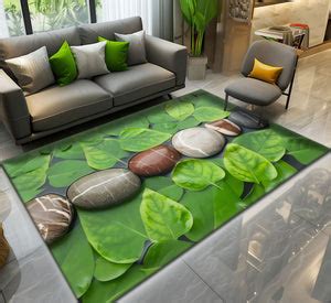 Heavy Digital Print Pebbles & Leaves Living Room Bedroom Dining Home O ...
