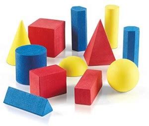 hand2mind Foam Geometric Solid Blocks, Assorted Colors, 3D Shapes (Set ...