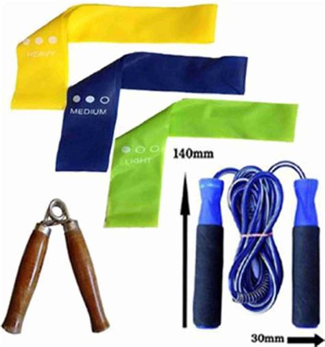 FITNESS FOREST BEST Resistance Yoga Band Pack Of 3 Set + Foam Hand ...