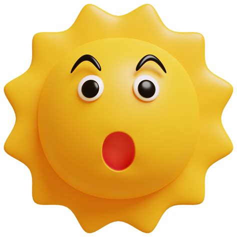 3d Sol emoticon.amarelo face Uau emoji. surpreso, chocado emoticon. popular bate-papo elementos ...