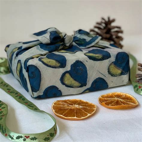 Indigo Blue Print Dāman Furoshiki Fabric Gift Wraps - Singles & Sets ...