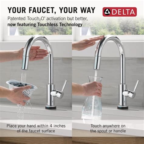 Delta Trask Chrome Single Handle Touchless Pull-down Kitchen Faucet ...