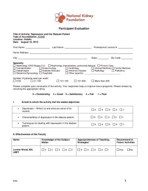 Fillable Online esrdnetwork18 Title of Activity Depression and the ...
