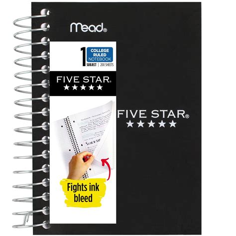 Mead 5 Star Logo Five Star By Mead 1 Subject College Ruled Notebook W