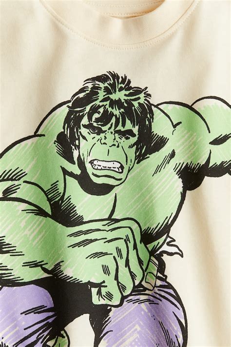 Oversized printed T-shirt - Light yellow/The Hulk - Kids | H&M IN