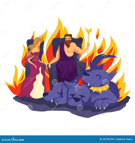 Persephone Underworld Goddess Greek Queen Vector Illustration ...