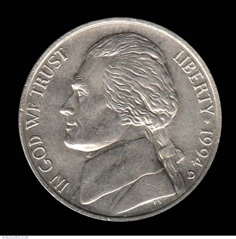 Jefferson Nickel 1994 D, Nickel (Five Cents), Jefferson (1938-2003 ...