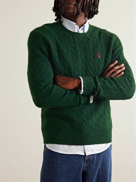 Polo Ralph Lauren - Cable-Knit Wool and Cashmere-Blend Sweater - Green ...