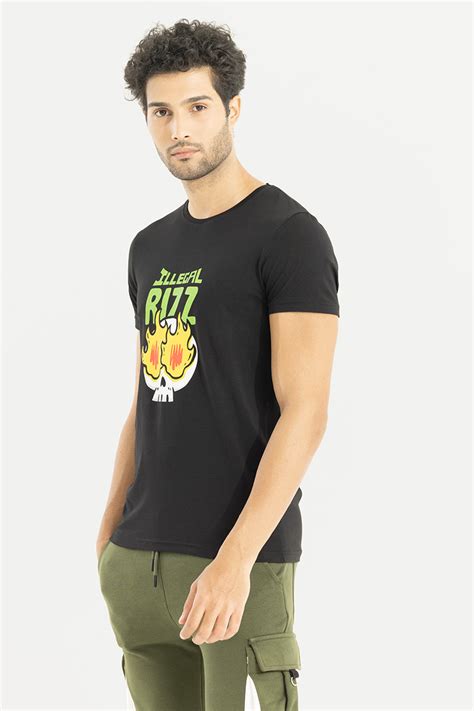 Buy Men's Illegal Rizz Black T-Shirt Online | SNITCH