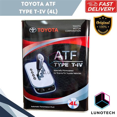 [ORIGINAL] Toyota ATF Type T-IV Type 4 Automatic Transmissions Fluid 08886-81400 (4L) | Shopee ...