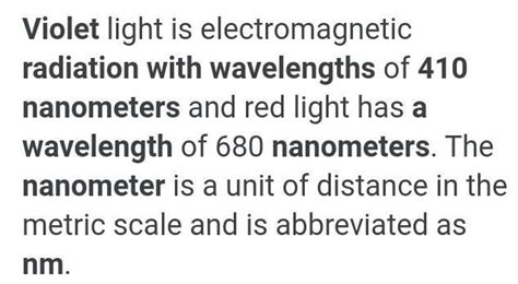 The wavelength of violet radiation is 410 nm . what is the energy of ...