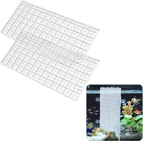VAYINATO® (Pack of 2) White Fish Tank Divider Plastic Aquarium Divider ...