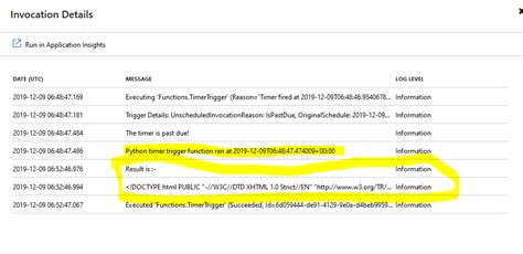 Azure Function Timer Trigger Python 的图像结果