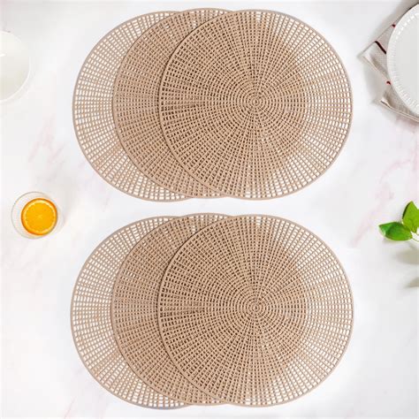 Brown Web Style Placemats Set Of 6 Online - Premium Table Mat | Nestasia