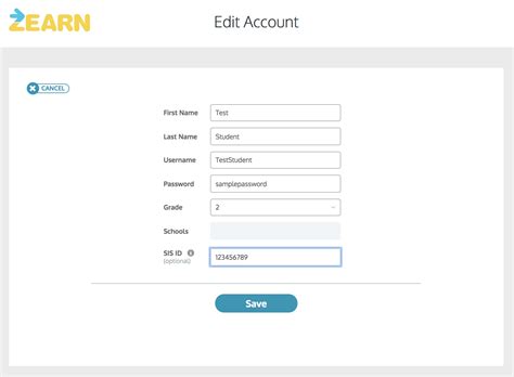 Add a student's SIS ID – Zearn
