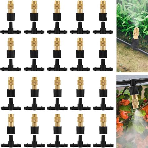 20Pcs Three-Way Atomizing Nozzle with Drip Irrigation Connector for 1/4 ...