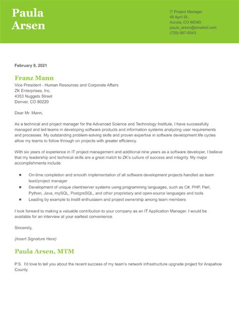 Image result for Software Engineer Cover Letter Examples