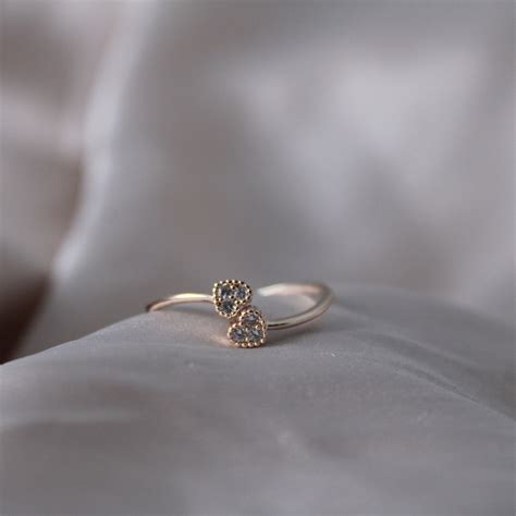 Double Hearts Minimal Ring | Salty – Salty Accessories