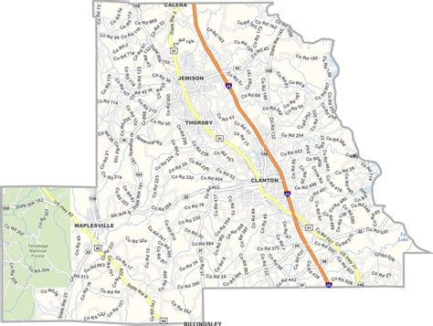 Chilton County Map, Alabama - US County Maps