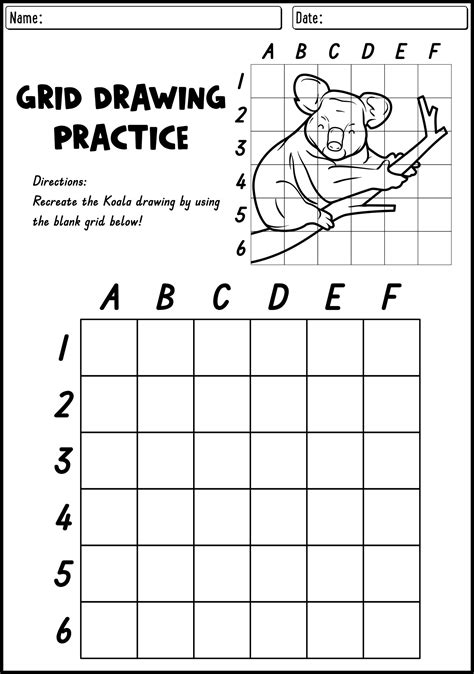 Grid Drawing Practice Worksheets