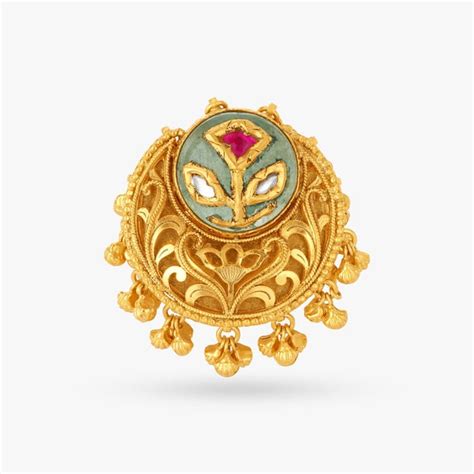 Dramatic Flair Finger Ring with Kundan Work