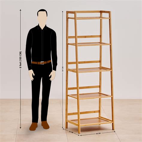 Buy Midori Bamboo 5-Tier Book Shelf - Light Brown from Home Centre at ...