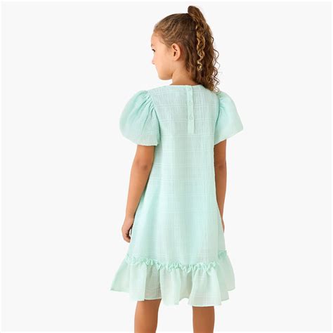 Buy Juniors Heart Applique Dress with Balloon Sleeves from Juniors at ...