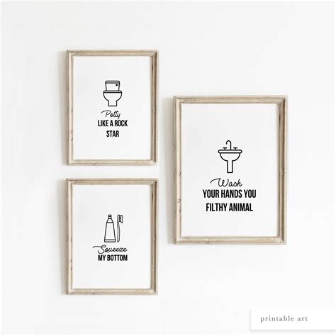 Bathroom Prints for Kids, Funny Bathroom Art, Printable Wall Art ...