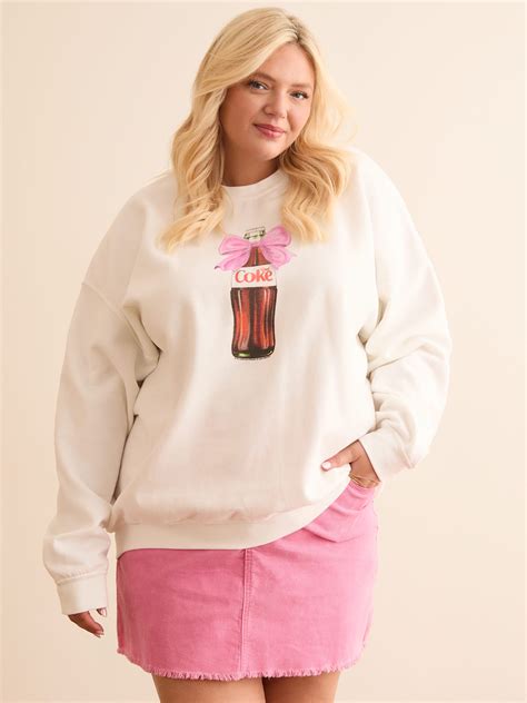 Diet Coke Bow Graphic Sweatshirt in White | Arula