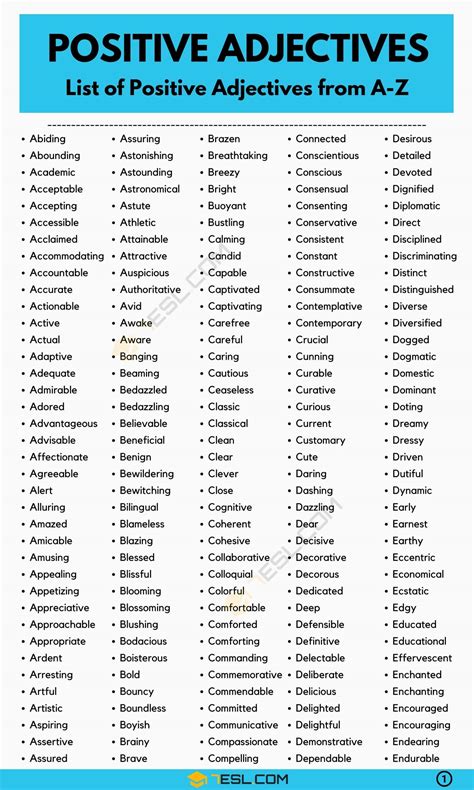 Positive Adjectives That Start With E