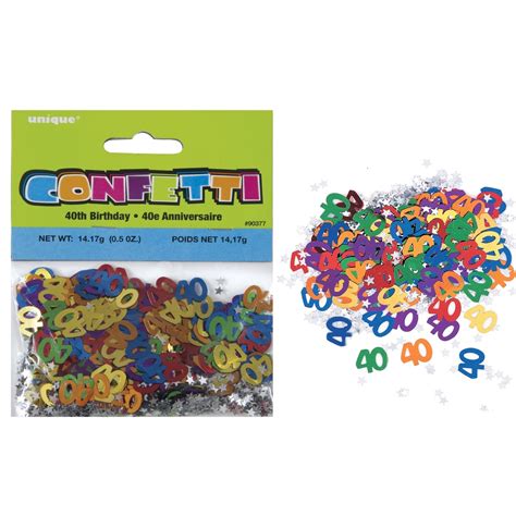 Coloured 40th Birthday Confetti/Table Scatters - Discount Party Supplies