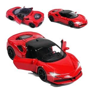 Wembley Pull Back SF90 Toy Die-cast Model Car 1:32 Scale Metal Pull ...