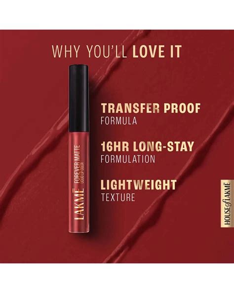 Price History - LAKME Forever Matte Liquid Lip 16hr Lipstick ...