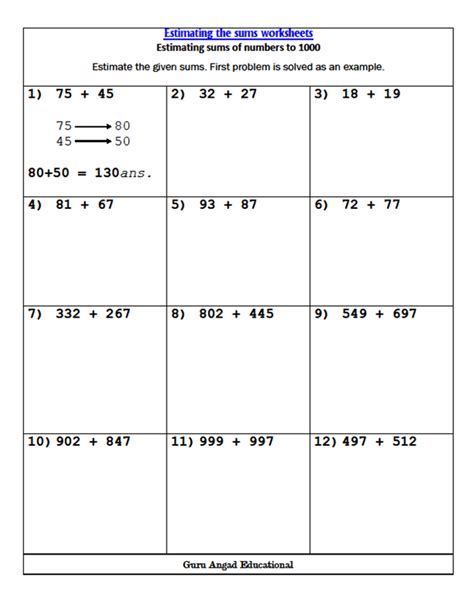 Image result for Estimate Math Addition