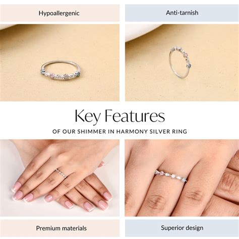 Ring Online - Premium Shimmer In Harmony Silver Ring | Nestasia