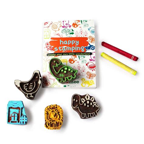Buy Wooden Animal Stamps & Coloring Mats | Kids Stamp Sets - Shumee