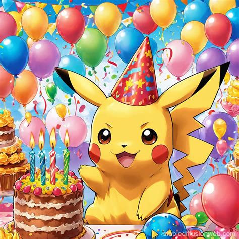 Pikachu's Birthday Fun | Stable Diffusion Online