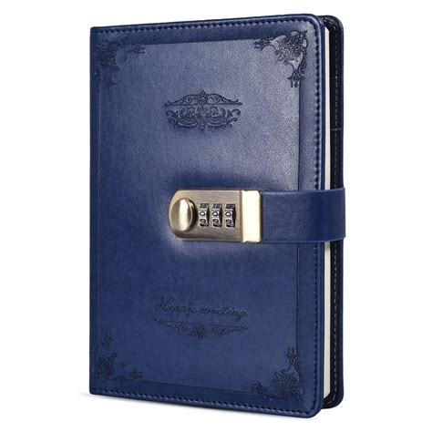 ARURA (LABEL) PU Leather Combination Lock Diary Writing Notebook ...