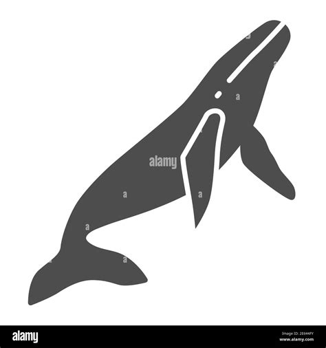 Whale solid icon, ocean concept, orca sign on white background, sperm ...