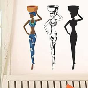 Decals Design 'Artistic 3 Ladies' Wall Sticker (PVC Vinyl, 50 cm x 70 ...