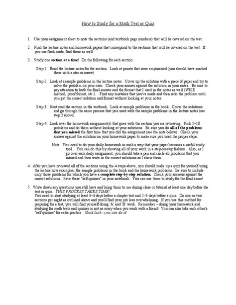 How to Study for a Math Test 的图像结果