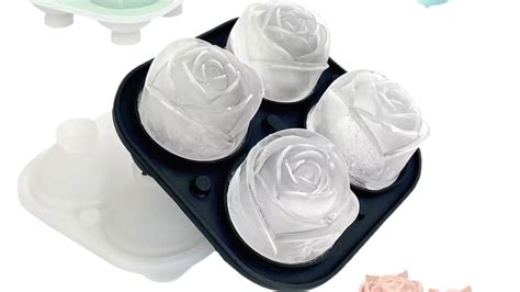 2023 New Ice Cube Trays Silicone Rose Mold 4 Holes A Set Of Romantic ...