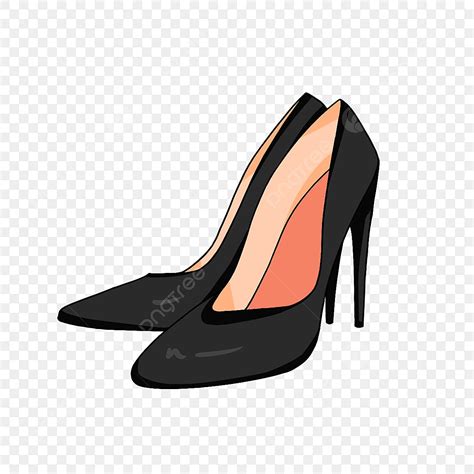 Black High Heels Clipart Transparent Background, Black Paint High Heels ...