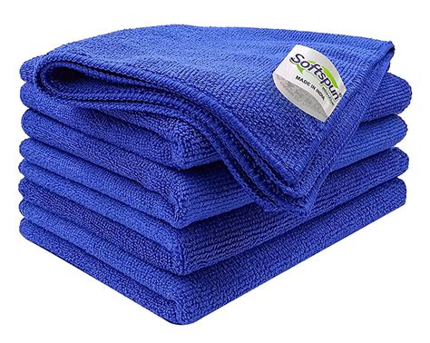 SOFTSPUN Polyester, Microfiber, Cotton Cleaning Cloths 340 GSM (5 ...