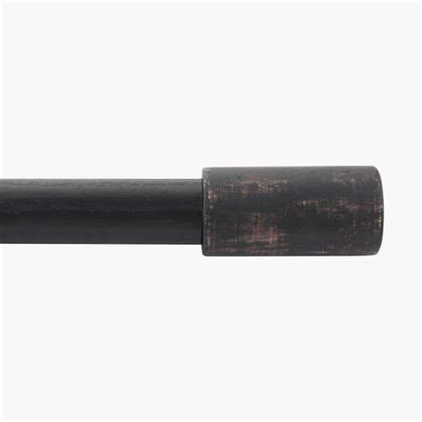 Buy DECO WINDOW Barrel Extendable Single Curtain Rod - 25mm, Black (52 ...